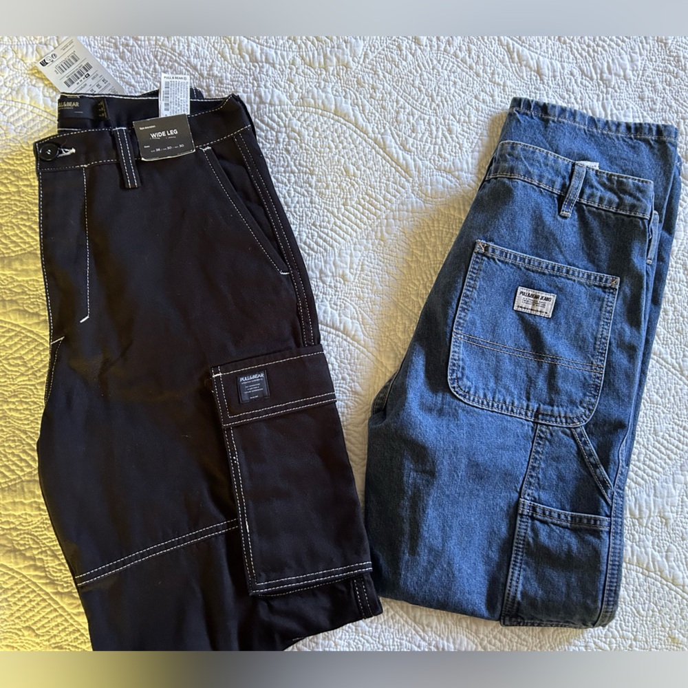 Men’s Pull and Bear carpenter jeans Size 30;
Both new, never worn. One w tags
